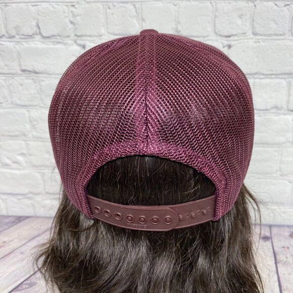 Vintage Trucker Hat Mesh Cap Snapback Burgundy Bayford - Merrifield Investment - Picture 3 of 9